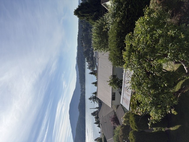 Gibsons homes and gardens looking toward the water and island views