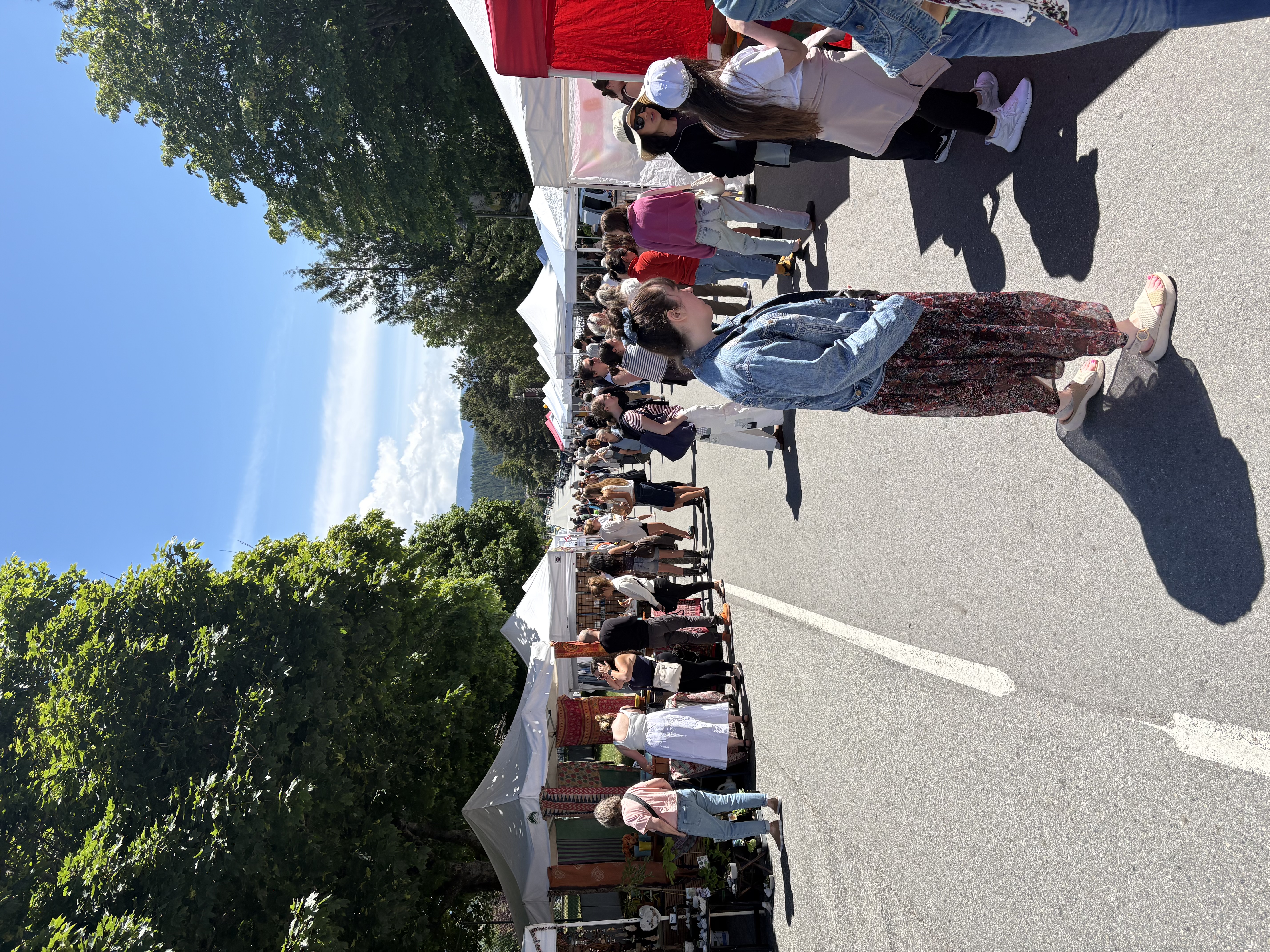 Weekend market crowd in Sechelt